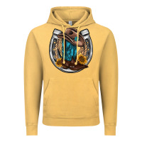 Vintage Mustard western horseshoe boots hat rope sunflower Vintage Hoodie - AdoDesignShop