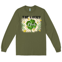 Army Green the lucky club Long Sleeve Tee - MaliasSmallBusiness