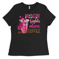 Black Nobody Fights Alone Coffee Ladies Tee - texasbilliewilder