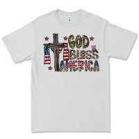 Dove Grey god bless america Premium Tee - CowhideDigitalArt