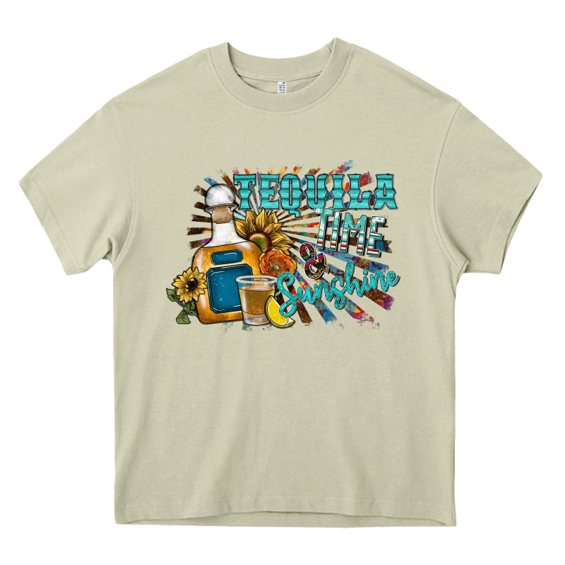 Tequila Time & Sunshine Heavy Core Tee by SublimationCraftShop | Teevron