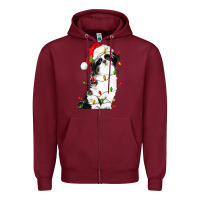 Burgundy christmas shih tzu dog Zipper Hoodie - LillyAllenDesigns