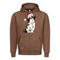 Chestnut christmas shih tzu dog Zipper Hoodie - LillyAllenDesigns
