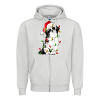 Dove Grey christmas shih tzu dog Zipper Hoodie - LillyAllenDesigns