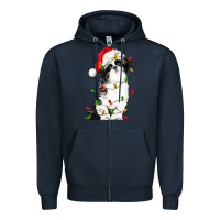 Navy christmas shih tzu dog Zipper Hoodie - LillyAllenDesigns