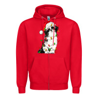 Christmas Shih Tzu Dog Zipper Hoodie | Teevron