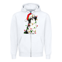 White christmas shih tzu dog Zipper Hoodie - LillyAllenDesigns