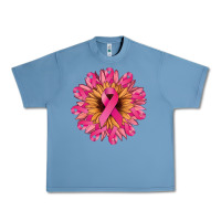 Pebble Blue cancer ribbon sunflower Urban Heavy Tee - NancyCooperArtShop