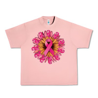 Salmon cancer ribbon sunflower Urban Heavy Tee - NancyCooperArtShop