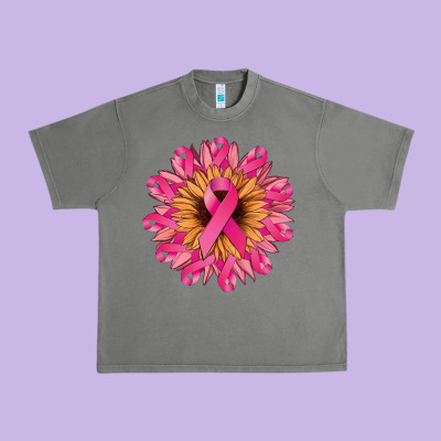 Cancer Ribbon Sunflower Urban Heavy Tee Designed By Nancycooperartshop