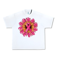 White cancer ribbon sunflower Urban Heavy Tee - NancyCooperArtShop