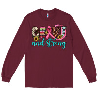 Burgundy brave and strong Long Sleeve Tee - JahusDesignShop
