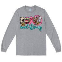 Heather Grey brave and strong Long Sleeve Tee - JahusDesignShop