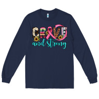 Navy brave and strong Long Sleeve Tee - JahusDesignShop