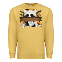 Antique Gold Personalized Halloween Ghost Cat Premium Sweatshirt - texasbilliewilder