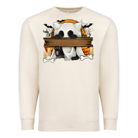 Sandshell Personalized Halloween Ghost Cat Premium Sweatshirt - texasbilliewilder