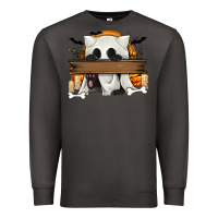 Smoke Personalized Halloween Ghost Cat Premium Sweatshirt - texasbilliewilder