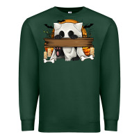 Sports Green Personalized Halloween Ghost Cat Premium Sweatshirt - texasbilliewilder