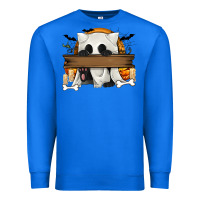 True Royal Personalized Halloween Ghost Cat Premium Sweatshirt - texasbilliewilder