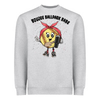Heather Grey boujee ballpark babe Heavyweight Sweatshirt - MaliasSmallBusiness