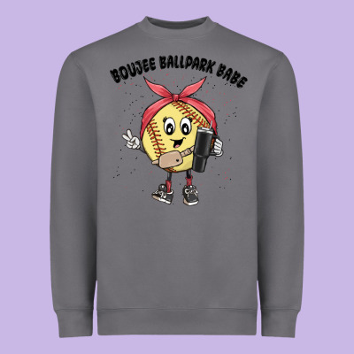 Boujee Ballpark Babe Heavyweight Sweatshirt Designed By Maliassmallbusiness