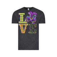 Vintage Black mardi gras love mask Vintage Tee - BarkalooDesign