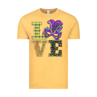 Vintage Mustard mardi gras love mask Vintage Tee - BarkalooDesign