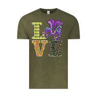 Vintage Olive mardi gras love mask Vintage Tee - BarkalooDesign