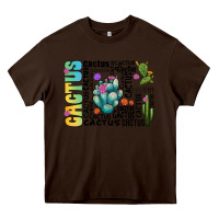 Chocolate Brown cactus Heavy Core Tee - CowhideDigitalArt