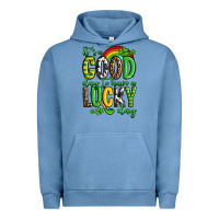 Pigment Pebble Blue St. Patrick's It's a good day to have a lucky day Urban Hoodie - OliviaCreatesArt