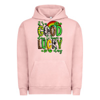 Pigment Salmon St. Patrick's It's a good day to have a lucky day Urban Hoodie - OliviaCreatesArt