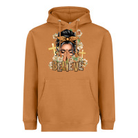 Meerkat Gray Hair Believe Praying Caucasian Messy Bun Heavyweight Hoodie - texasbilliewilder