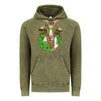 Vintage Olive st patricks goat with glasses Vintage Hoodie - Artiststas