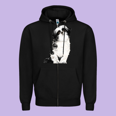Shih Tzu Dog Zipper Hoodie Designed By Lillyallendesigns