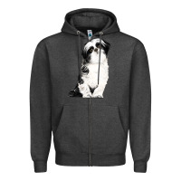 Charcoal Heather shih tzu dog Zipper Hoodie - LillyAllenDesigns
