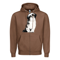 Chestnut shih tzu dog Zipper Hoodie - LillyAllenDesigns