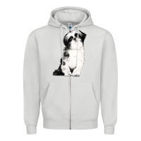 Dove Grey shih tzu dog Zipper Hoodie - LillyAllenDesigns