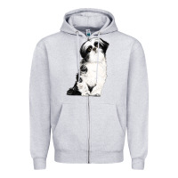 Heather Grey shih tzu dog Zipper Hoodie - LillyAllenDesigns