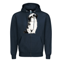 Navy shih tzu dog Zipper Hoodie - LillyAllenDesigns