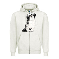 Oatmeal Heather shih tzu dog Zipper Hoodie - LillyAllenDesigns