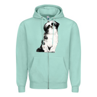 Seafoam shih tzu dog Zipper Hoodie - LillyAllenDesigns