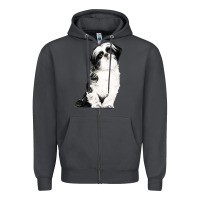 Smoke shih tzu dog Zipper Hoodie - LillyAllenDesigns
