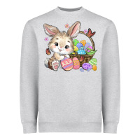 Heather Grey easter bunny Heavyweight Sweatshirt - MaliasSmallBusiness