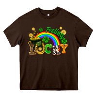 Chocolate Brown feeling lucky Heavy Core Tee - FaDigitalArtStudio