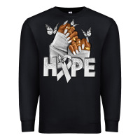 Black hope white ribbon lung cancer nails Premium Sweatshirt - NancyCooperArtShop