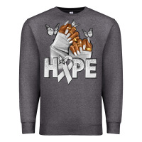 Charcoal Heather hope white ribbon lung cancer nails Premium Sweatshirt - NancyCooperArtShop