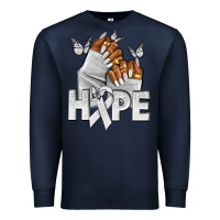 Navy hope white ribbon lung cancer nails Premium Sweatshirt - NancyCooperArtShop