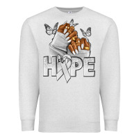 Oatmeal Heather hope white ribbon lung cancer nails Premium Sweatshirt - NancyCooperArtShop