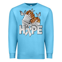 Ocean Blue hope white ribbon lung cancer nails Premium Sweatshirt - NancyCooperArtShop