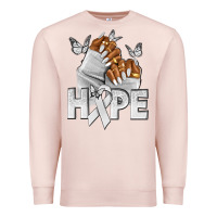 Pale Pink hope white ribbon lung cancer nails Premium Sweatshirt - NancyCooperArtShop
